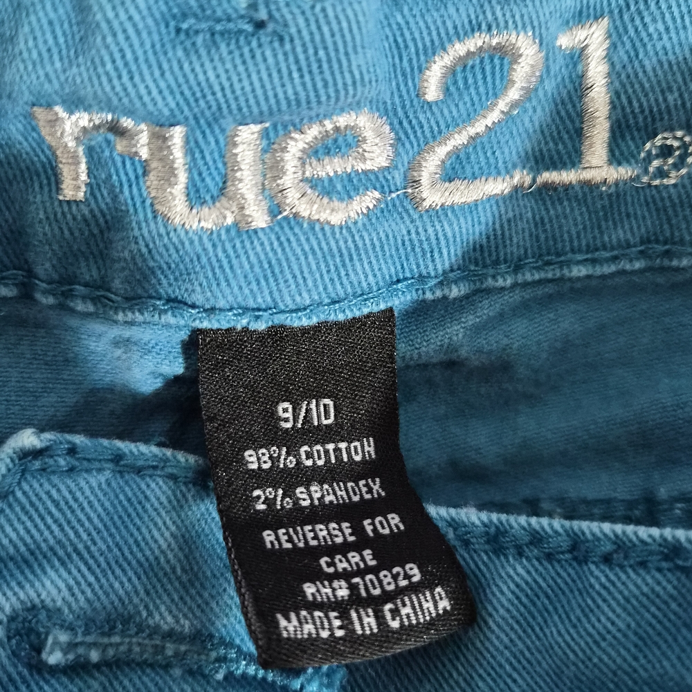 Rue21 Jeans in Teal and Hot Pink with Distressed Knees - Picture 4 of 5
